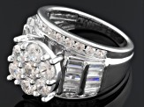 Pre-Owned Cubic Zirconia Rhodium Over Sterling Silver Ring 7.14ctw