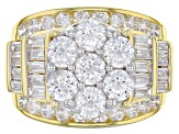 Pre-Owned Cubic Zirconia 18k gold over sterling Silver Ring 7.14ctw