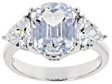 Pre-Owned White Cubic Zirconia Rhodium Over Silver Ring 10.01ctw