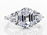 Pre-Owned White Cubic Zirconia Rhodium Over Silver Ring 10.01ctw