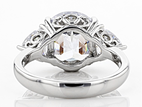 Pre-Owned White Cubic Zirconia Rhodium Over Silver Ring 10.01ctw