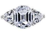 Pre-Owned White Cubic Zirconia Rhodium Over Silver Ring 10.01ctw