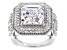 Pre-Owned White Cubic Zirconia Rhodium Over Sterling Silver Center Design Ring 13.25ctw