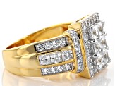 Pre-Owned Cubic Zirconia 18k Yellow Gold Over Silver Ring 3.26ctw (2.44ctw DEW)