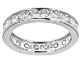 Pre-Owned White Cubic Zirconia Rhodium Over Sterling Silver Bands, Set Of 4 10.73ctw