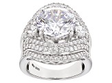 Pre-Owned Cubic Zirconia Silver Ring 15.53ctw (8.75ctw DEW)