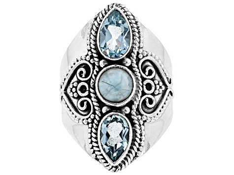Pre-Owned Blue Topaz Sterling Silver Ring 2.40ctw
