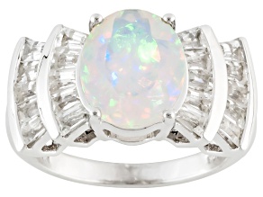 Pre-Owned Multi Color Ethiopian Opal Sterling Silver Ring 3.52ctw