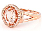 Pre-Owned Pink morganite 18k rose gold over silver ring 1.70ctw