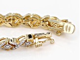 Pre-Owned White Diamond 18k Yellow Gold Over Brass Bracelet 1.00ctw