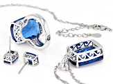 Pre-Owned Blue Spinel Sterling Silver Boxed Set 38.00ctw