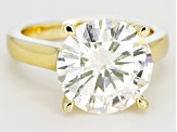 Pre-Owned Moissanite 14k Yellow Gold Over Silver Ring 6.13ct DEW