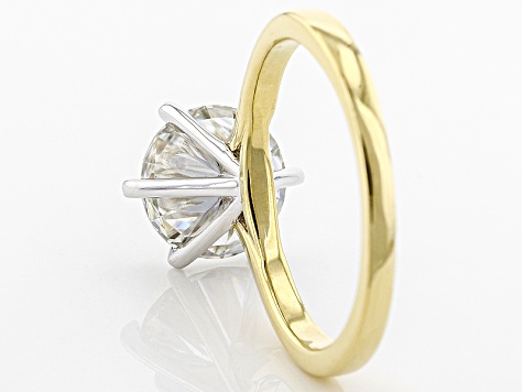 Pre-Owned Moissanite Fire® 3.10ct DEW 14k Yg Over Sterling Silver Solitaire Ring