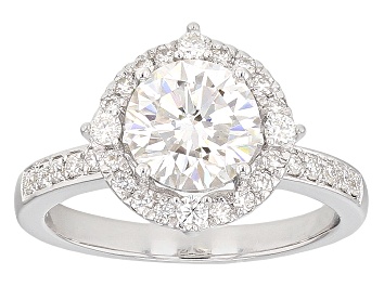 Picture of Pre-Owned Moissanite Fire® 1.90ctw Diamond Equivalent Weight Round Platineve™ Ring