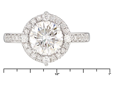 Pre-Owned Moissanite Fire® 1.90ctw Diamond Equivalent Weight Round Platineve™ Ring