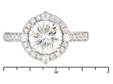 Pre-Owned Moissanite Fire® 1.90ctw Diamond Equivalent Weight Round Platineve™ Ring