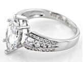 Pre-Owned White Cubic Zirconia Rhodium Over Sterling Silver Ring 3.75ctw