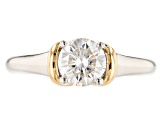 Pre-Owned Moissanite Ring Two Tone 14k Yellow Gold Over Platineve™ 1.20ctw DEW