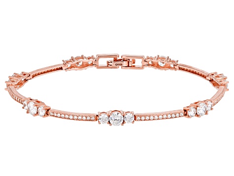 Pre-Owned Cubic Zirconia 14k Rose Gold Over Silver Bracelet 6.40ctw