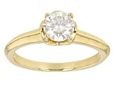 Pre-Owned Moissanite 14k Yellow Gold Over Silver Ring 1.00ct DEW