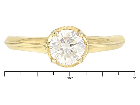 Pre-Owned Moissanite 14k Yellow Gold Over Silver Ring 1.00ct DEW
