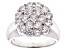 Pre-Owned White Cubic Zirconia Rhodium Over Sterling Silver Ring 3.80ctw