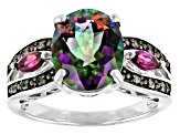 Pre-Owned Mystic Topaz ® With Orissa Alexandrite And Umba River Rhodolite ™ 5.17ctw Sterling Silver