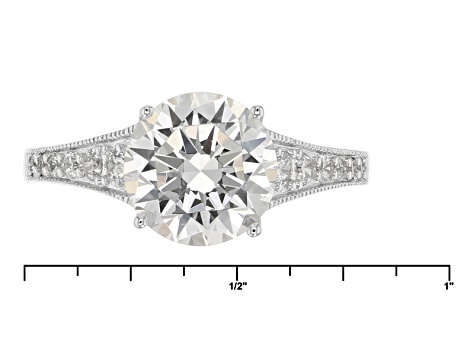 Pre-Owned White Cubic Zirconia Platineve Ring With Guard 5.11ctw