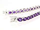 Pre-Owned Purple Amethyst Sterling Silver Bracelet 15.10ctw