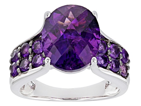 Pre-Owned Purple African Amethyst Sterling Silver Ring 4.98ctw
