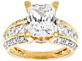 Pre-Owned Cubic Zirconia 18k Yellow Gold Over Silver Ring 7.77ctw