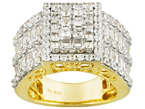 Pre-Owned Cubic Zirconia 18k Yellow Gold Over Silver Ring 5.72ctw