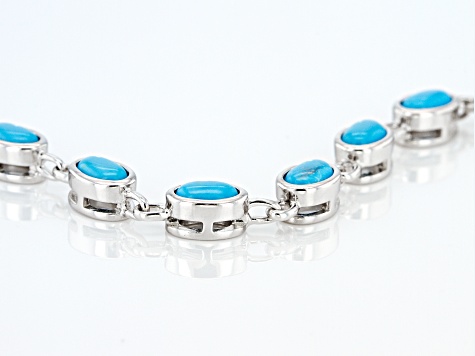 Pre-Owned Blue Sleeping Beauty Turquoise Sterling Silver Bracelet