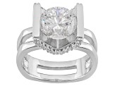 Pre-Owned Cubic Zirconia Rhodium Over Silver Ring 3.60ctw