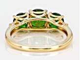 Pre-Owned  2.02ctw Round Chrome Diopside White Diamond 10kt Yellow Gold 3-Stone Ring