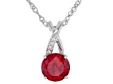 Pre-Owned Red Lab Created Ruby Sterling Silver Jewelry Set 9.67ctw