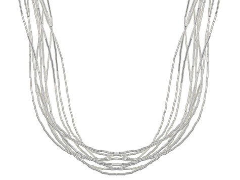 Pre-Owned Liquid Silver 10 Strand Necklace