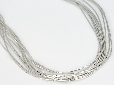 Pre-Owned Liquid Silver 10 Strand Necklace