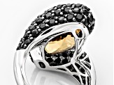 Pre-Owned Brown Champagne Quartz Sterling Silver Ring 12.32ctw