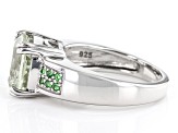 Pre-Owned Green Prasiolite Sterling Silver Ring 3.28ctw