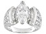 Pre-Owned 5.7ctw Cubic Zirconia Rhodium Over Sterling Silver Bridal Ring