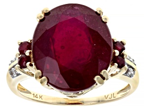 Pre-Owned Mahaleo Ruby And Diamond Accent 14k Yellow Gold Ring 9.75ctw