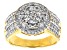 Pre-Owned White Cubic Zirconia 18k Yellow Gold Over Sterling Silver Ring 2.00ctw