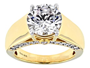 Pre-Owned White Cubic Zirconia 18K Yellow Gold Over Sterling Silver Ring 7.83ctw