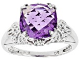 Pre-Owned Purple Amethyst Sterling Silver Ring 3.80ct