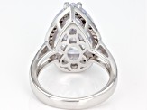 Pre-Owned White Cubic Zirconia Rhodium Over Sterling Silver Ring 12.75ctw