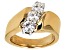 Pre-Owned Womens Diagonal 3-Stone Ring White Moissanite 1ctw 14k Gold Over Silver