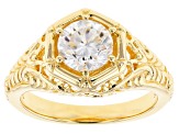 Pre-Owned Moissanite 14k Yellow Gold Over Silver Ring 1.00ct DEW