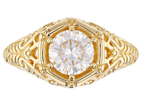 Pre-Owned Moissanite 14k Yellow Gold Over Silver Ring 1.00ct DEW