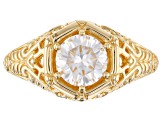 Pre-Owned Moissanite 14k Yellow Gold Over Silver Ring 1.00ct DEW